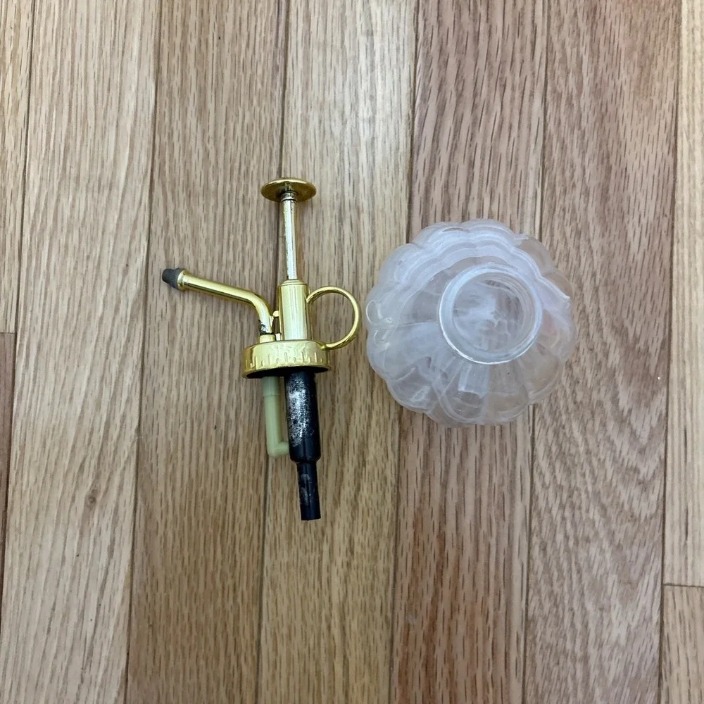 Plant Mister- White Color Glass‎ Bottle & Gold Tone Sprayer